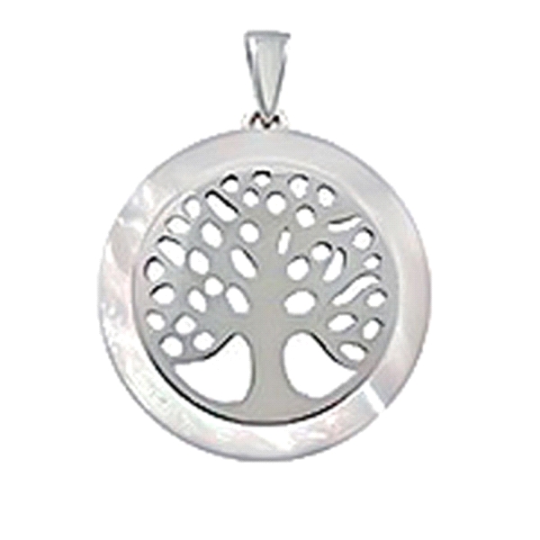 COLGANTE ARBOL VIDA PLATA 1ª LEY 40 MM