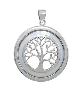 COLGANTE ARBOL VIDA PLATA 1ª LEY 30 MM