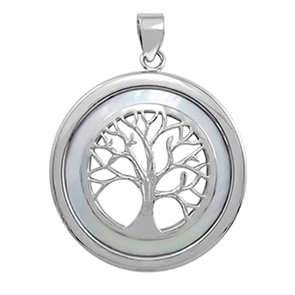 COLGANTE ARBOL VIDA PLATA 1ª LEY 30 MM