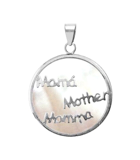 COLGANTE MADRE NACAR PLATA 1ª LEY 30 MM