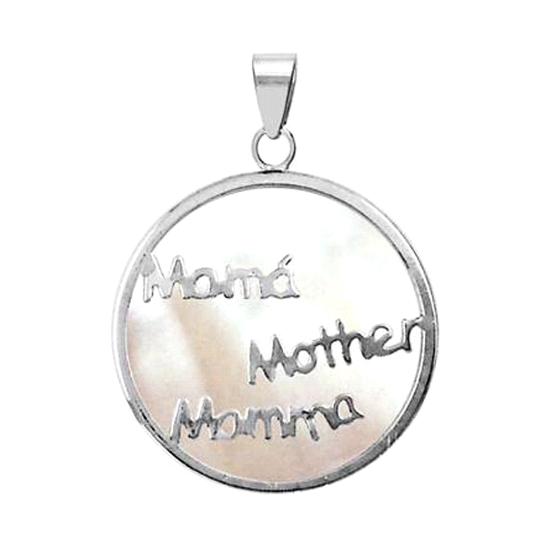 COLGANTE MADRE NACAR PLATA 1ª LEY 30 MM