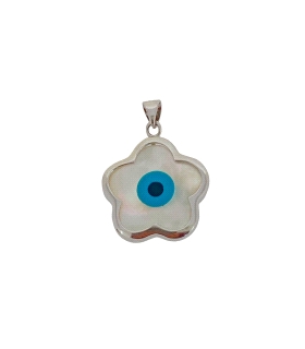 COLGANTE OJO TURCO NACAR PLATA 1ª LEY 20