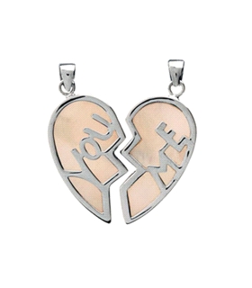 COLGANTE CORAZON PARTIDO PLATA 1ª LEY