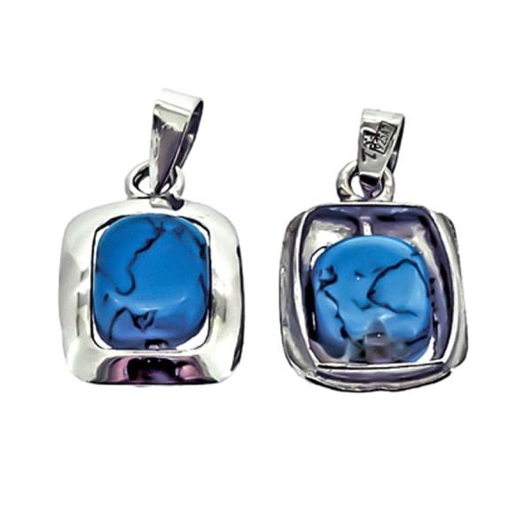 COLGANTE TURQUESA PLATA 1ª LEY RODIADA