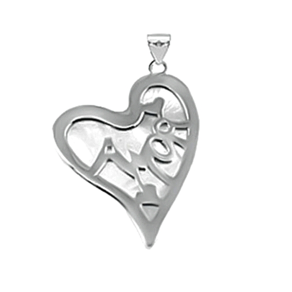 COLGANTE CORAZON PLATA 1º LEY RODIADA
