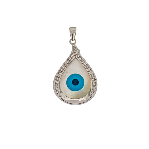 COLGANTE OJO TURCO PLATA 1ª LEY 28 X 20