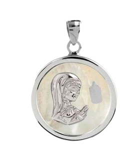 MEDALLA VIRGEN NIÑA PLATA 1ª LEY RODIADA