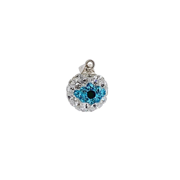 COLGANTE OJO TURCO PLATA 1ª LEY 12 MM