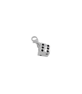 COLGANTE DADO PLATA PRIMERA LEY 8 X 8 MM