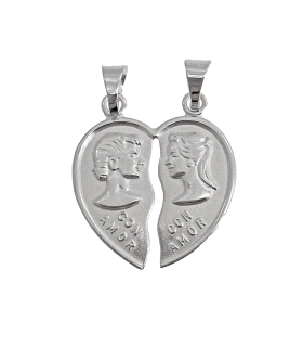 CORAZON PARTIDO PLATA PRIMERA LEY 20X22