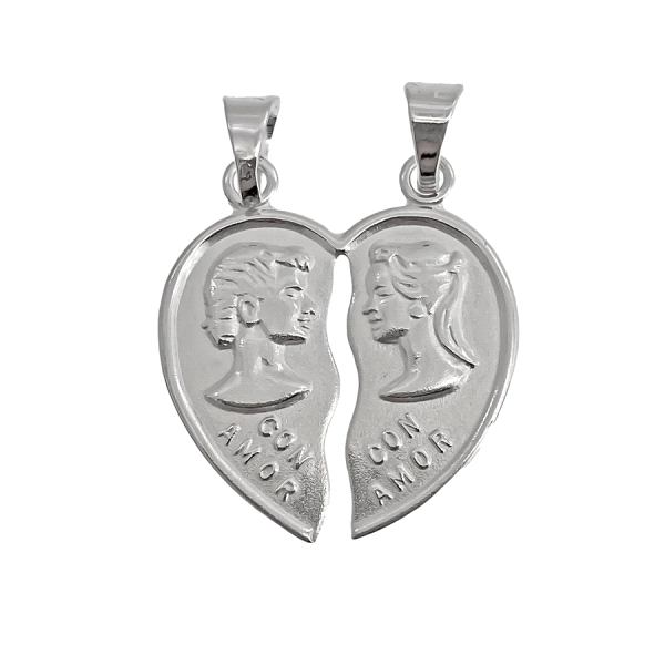 CORAZON PARTIDO PLATA PRIMERA LEY 20X22
