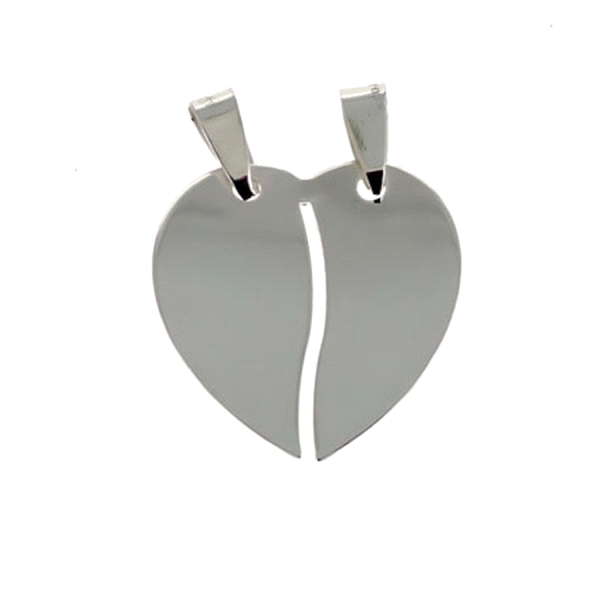 CORAZON PARTIDO PLATA PRIMERA LEY 23X22