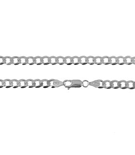 COLLAR CADENA BARBADA PLATA 1ª LEY 80 CM