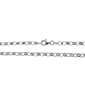 COLLAR CADENA ROLO PLATA 1ª LEY 80 CM.