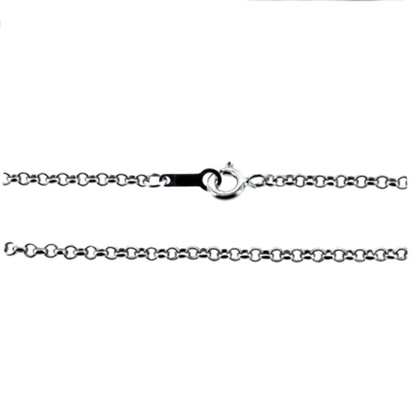 COLLAR CADENA ROLO PLATA 1ª LEY 80 CM.