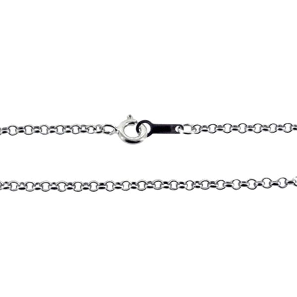 COLLAR CADENA ROLO PLATA 1ª LEY RODIO 80