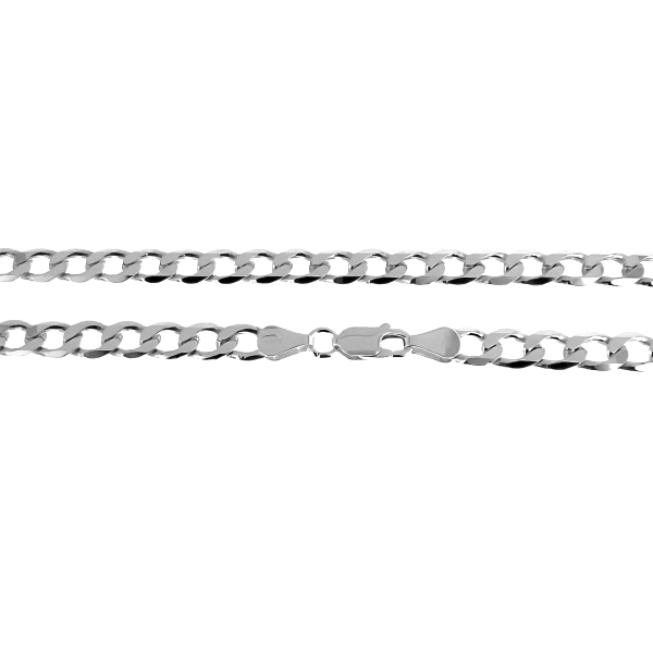 COLLAR CADENA BARBADA PLATA 1ª LEY 60 CM