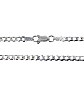 COLLAR CADENA BARBADA PLATA 1ª LEY 60 CM