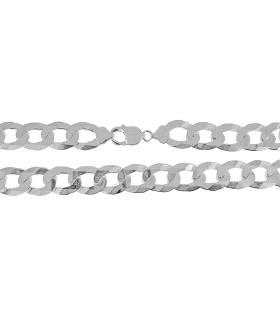 COLLAR CADENA BARBADA MACIZA PLATA 1ª LE