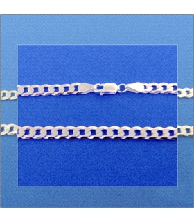 COLLAR CADENA BARBADA PLATA 1º LEY 60 CM