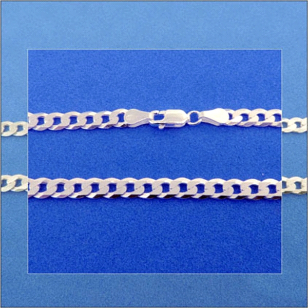 COLLAR CADENA BARBADA PLATA 1º LEY 60 CM