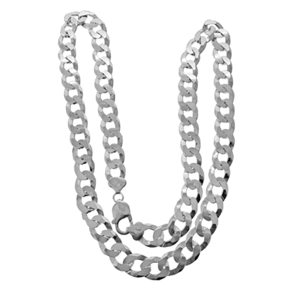 COLLAR CADENA BARBADA PLATA 1ª LEY 60 CM