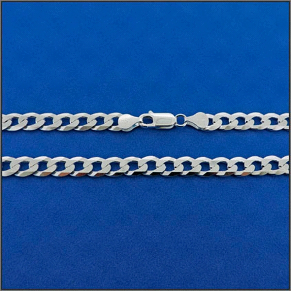 COLLAR BARBADO MACIZO PLATA 1ª LEY 60 CM