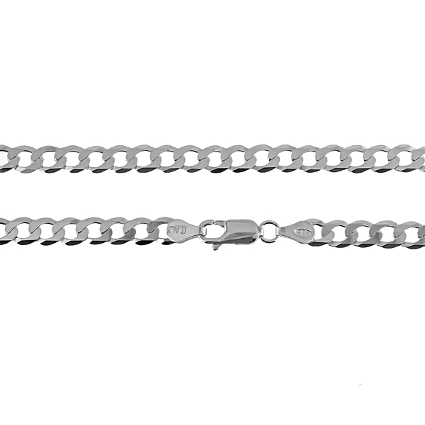 COLLAR CADENA BARBADA PLATA 1º LEY 60 CM