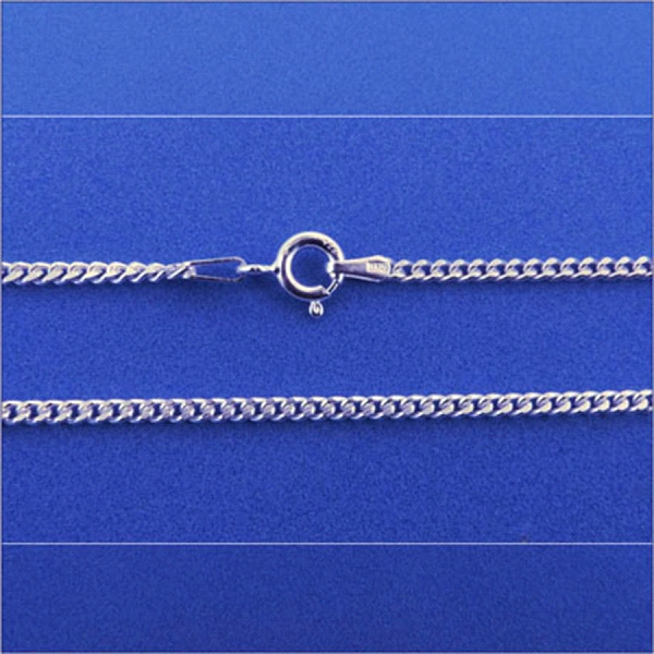 COLLAR CADENA BARBADA PLATA 1ª LEY 60 CM