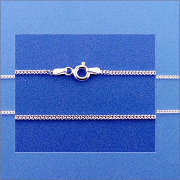 COLLAR CADENA BARBADA PLATA 1ª LEY 60 CM