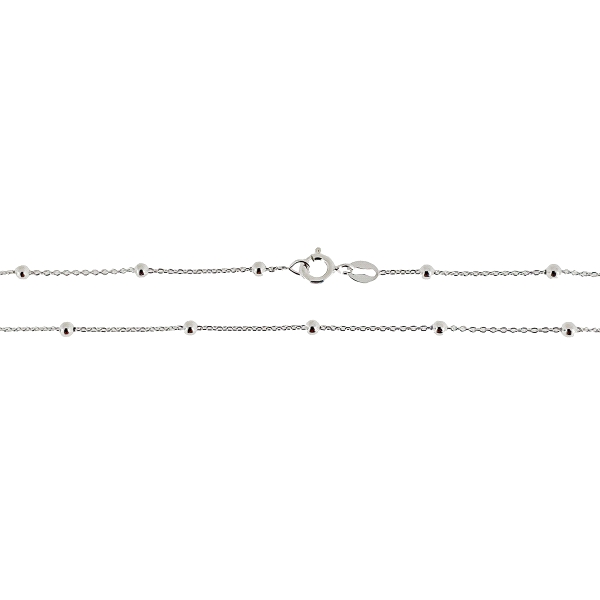 COLLAR CADENA FORZADA + BOLAS PLATA 1ª L