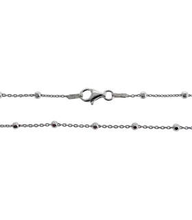COLLAR CADENA BOLITAS PLATA 1ª LEY 50 CM