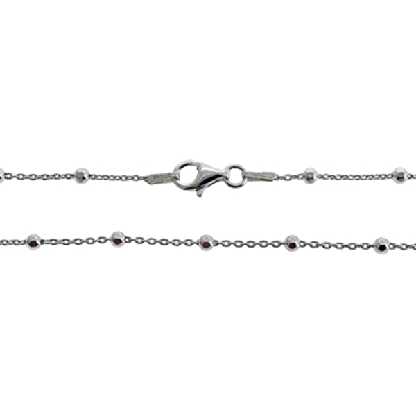 COLLAR CADENA BOLITAS PLATA 1ª LEY 50 CM