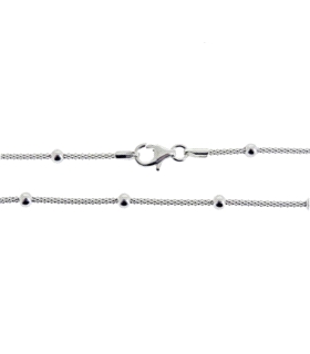 COLLAR BOLAS  PLATA PRIMERA LEY 50 CM