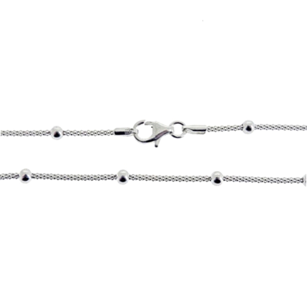 COLLAR BOLAS  PLATA PRIMERA LEY 50 CM