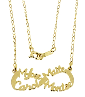 COLLAR INFINITO PLATA 1ª LEY 4 NOMBRES