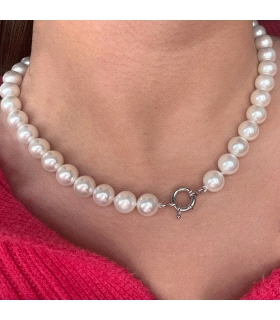 COLLAR PERLAS SHELL 10 MM PLATA 1ª LEY 4