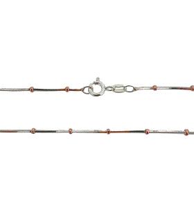 COLLAR MUJER TOPO PLATA 1ª LEY 0.90 X 45