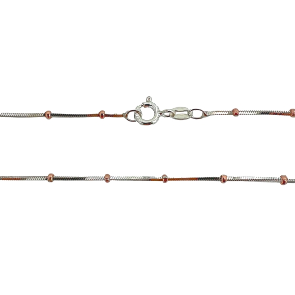 COLLAR MUJER TOPO PLATA 1ª LEY 0.90 X 45