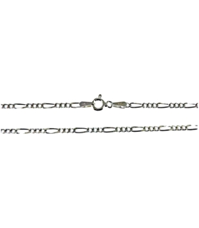 CADENA 3 X 1 PLATA 1ª LEY 45 CM MACIZA