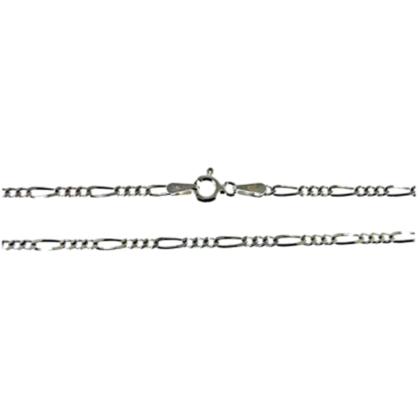 CADENA 3 X 1 PLATA 1ª LEY 45 CM MACIZA