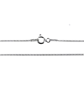 CADENA BARBADA PLATA 1ª LEY 45CM MACIZA
