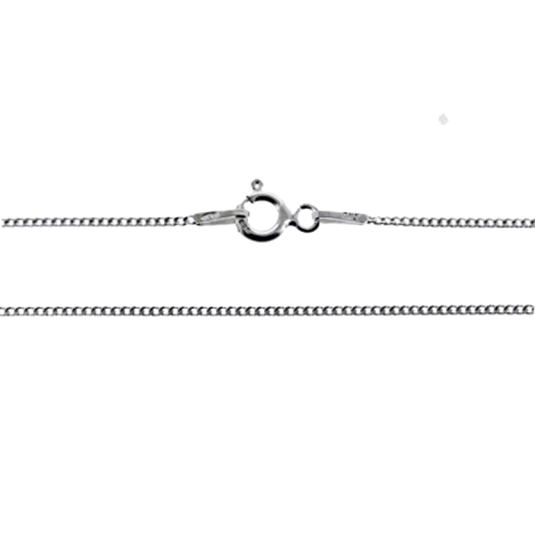 CADENA BARBADA PLATA 1ª LEY 45CM MACIZA