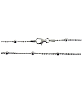 COLLAR BOLAS  PLATA PRIMERA LEY 45 CM