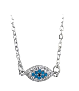 GARGANTILLA OJO TURCO PLATA 1ª LEY 40 CM
