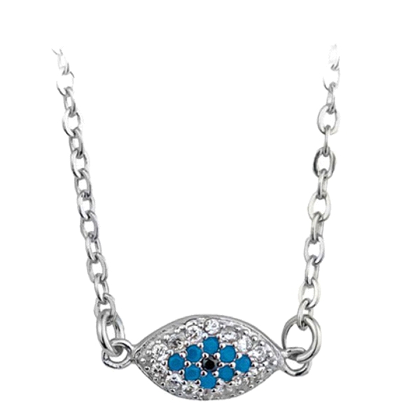 GARGANTILLA OJO TURCO PLATA 1ª LEY 40 CM