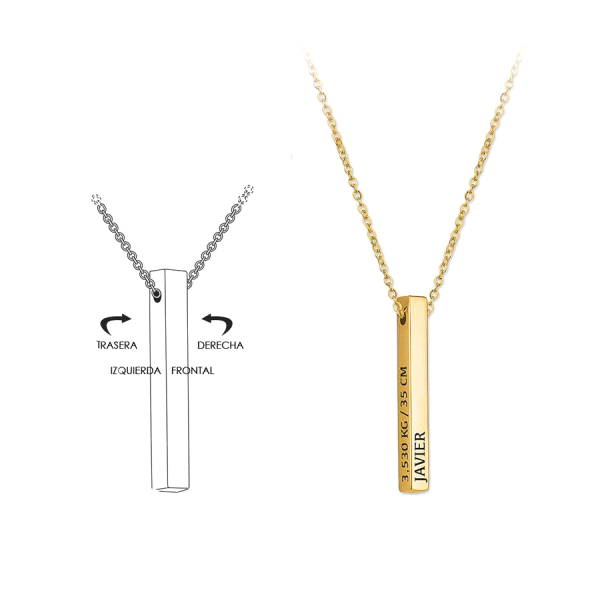 COLLAR LINGOTE PLATA PRIMERA LEY 43+4 CM
