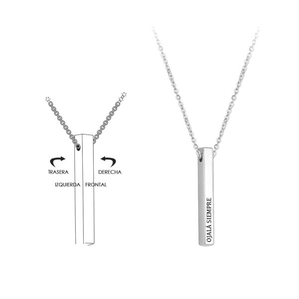 COLLAR LINGOTE PLATA PRIMERA LEY 43+4 CM