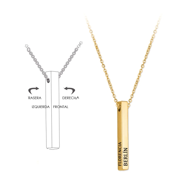COLLAR LINGOTE PLATA PRIMERA LEY 43+4 CM