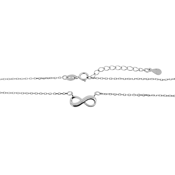 COLLAR INFINITO BRILLO PLATA 1ª LEY 42 +
